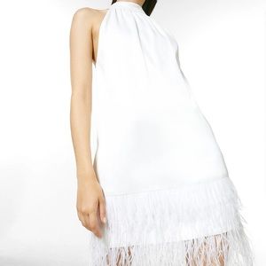 Vince Camuto White Feather dress